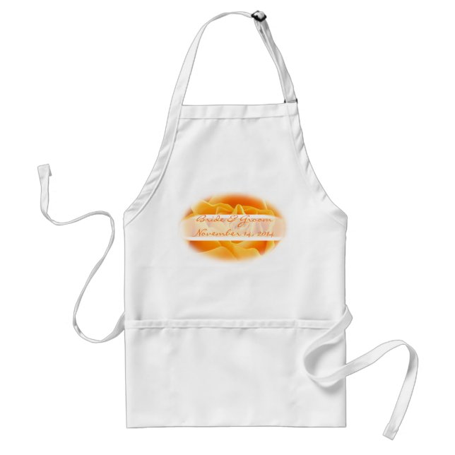 Avental Aprons de Casamento de Rosa Laranja (Frente)