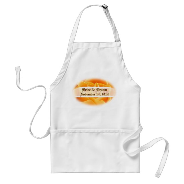 Avental Aprons de Casamento de Rosa Laranja (Frente)