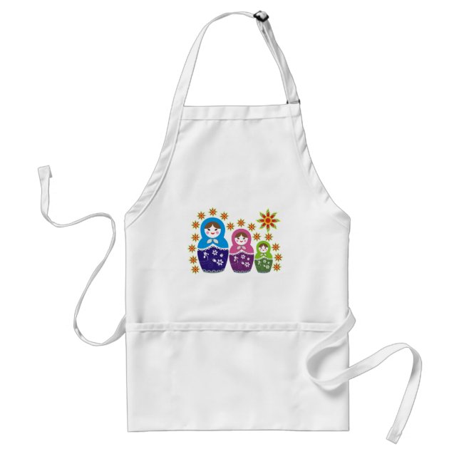 Avental Aprons de Dolls Dolls Matryoshka Russos (Frente)