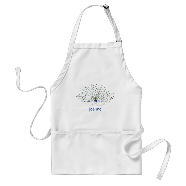 Avental Aprons de Nome de Peacock Personalizado (Frente)