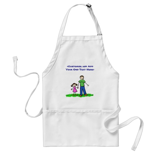 Avental Aprons de nome personalizado da família pai e filh (Frente)