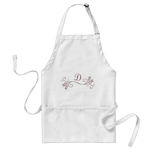 Avental Aprons Personalizados do Monograma de Tulipas Rosa (Frente)