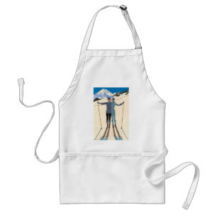 Avental Art deco do vintage, amantes na neve por George