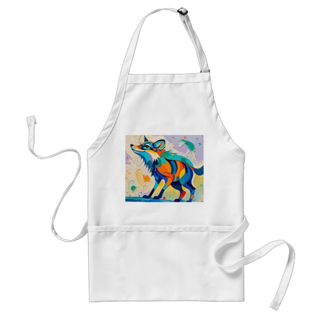 Avental Arte abstrata expressiva de raposa design  (Frente)