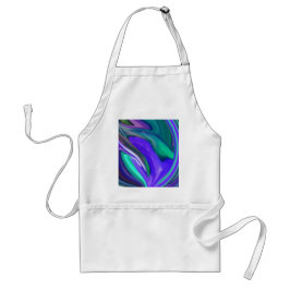 Avental Arte abstrato roxo N folha azul-esverdeada