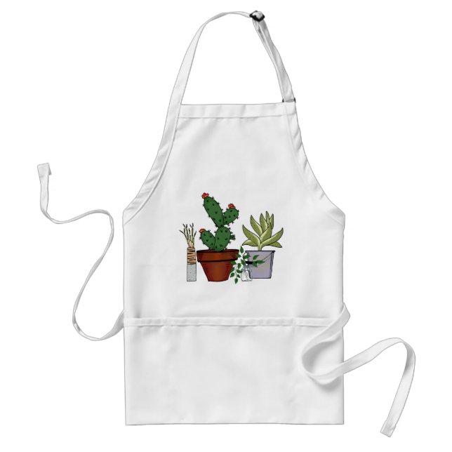 Avental Arte Potted Home do Doodle das plantas (Frente)