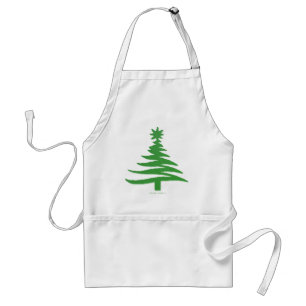 Avental Árvore de Natal Estêncil Verde