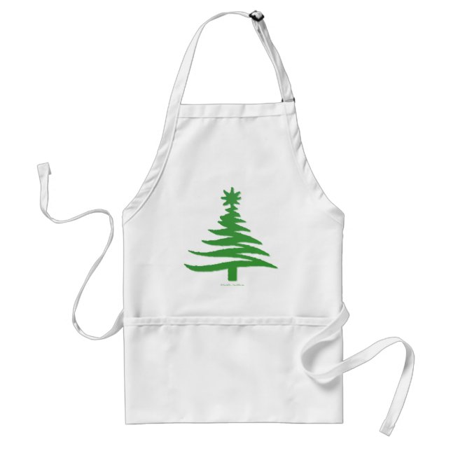 Avental Árvore de Natal Estêncil Verde (Frente)