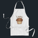 Avental Assar de Muffin Fresco de Streusel Crumb Fresco<br><div class="desc">Design apresenta uma ilustração original de um delicioso muffin de crumb cozido fresco com cobertura de estribo migalha. Ideal para seu alimento favorito, padeiro ou chef de pastelaria! Apenas personalize com sua informação. Esta ilustração de foodie também está disponível em outros produtos. Não vê o que está procurando? Precisa de...</div>