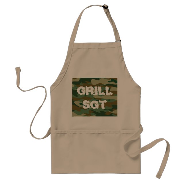Avental Aterro de CHURRASCO Sargento Grill com camuflagem  (Frente)