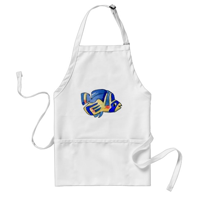 Avental Azul Cartoon Butterfly Fish (Frente)