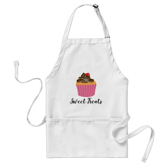 Avental Baker de Cupcake Rosa Personalizado (Frente)