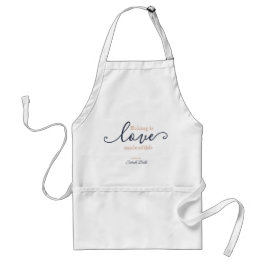 Avental Baking is Love made Edible Tan Marinho Script Clas