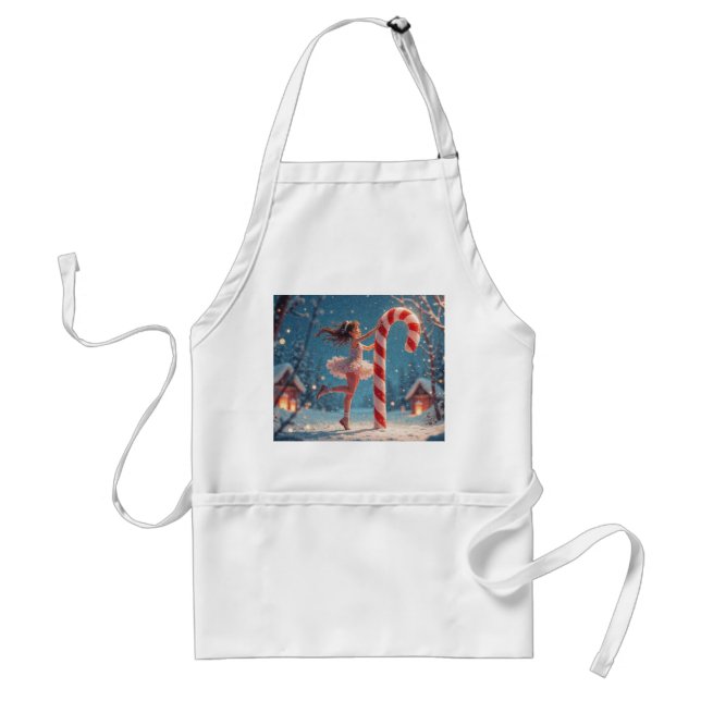 Avental Ballerina Anime Girl & Candy Cane Christmas (Frente)