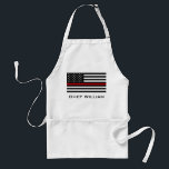Avental Bandeira americana do estilo patriótico do<br><div class="desc">Comemore as legiões dos sapadores-bombeiros masculinos e fêmeas através de América com esta linha vermelha fina bandeira patriótica do sapador-bombeiro do estilo.</div>