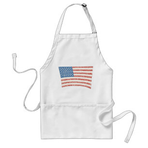 Avental Bandeira Americana no Pointilismo Aprons