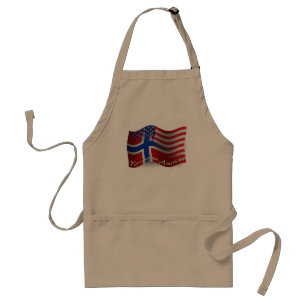 Avental Bandeira de ondulação Norueguês-Americana