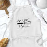 Avental Bate-O Bem Engraçado Personalizado<br><div class="desc">Bata-O Bem Engraçado Adulto Personalizado Apron. Um avental de chef bonito com um whisk cozinhar e uma citação engraçada de humor cozinhar. Personalize este design de humor de cozinheiro personalizado com seu próprio nome ou texto.</div>