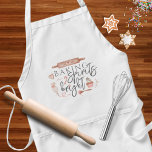 Avental Beking Spirits Bright Apron<br><div class="desc">Esta cor-de-água rosa,  avental "Fazer Espirita Brilho",  faria um presente de Natal excelente! Emparelhe-o com uma toalha de cozinha correspondente ou minha,  Obrigados por ser tão doce,  design de caneca para um presente especial extra!</div>