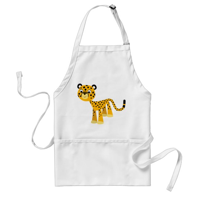 Avental Bela animação Feliz Cheetah Apron (Frente)
