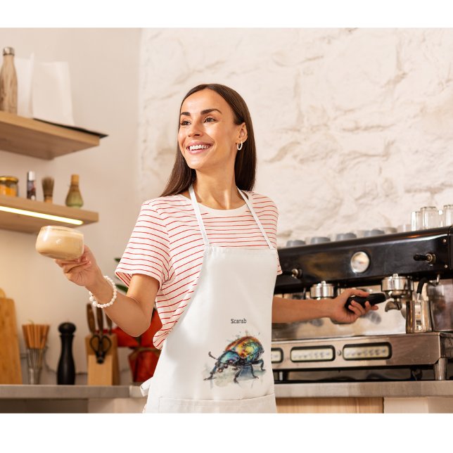 Avental Besouro Iridescente em Aquarela, personalizado (Criador carregado)