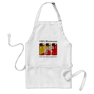 Avental Bhutan Flag Spice Jars Apron