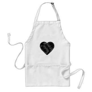 Avental Black Strip Heart