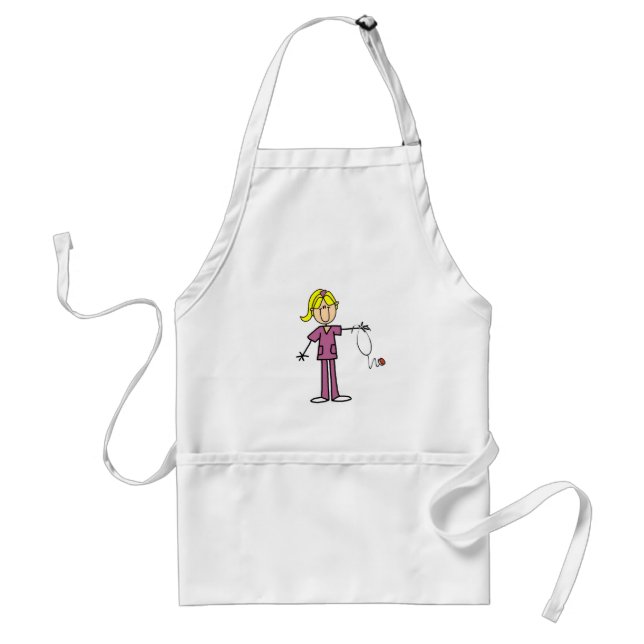 Avental "Blond Female Stick" Figura T-shirts de Enfermeira (Frente)