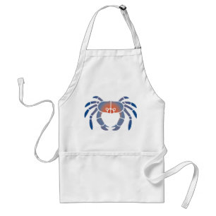 Avental Blue Crab Stencil Apron