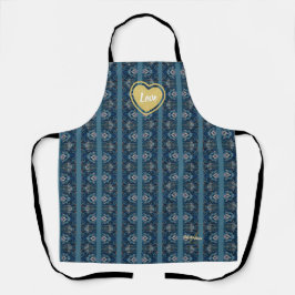 Avental Blue Stripe LOVE por Adiela Akoo Poeta