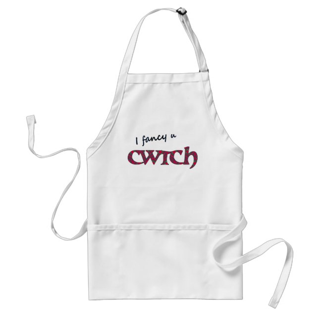 Avental Bom Welsh Cwtch Apron: Padrão Geométrico Verde Ver (Frente)