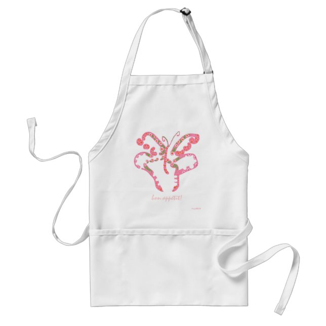 Avental bon appétit! pink butterfly apron (Frente)