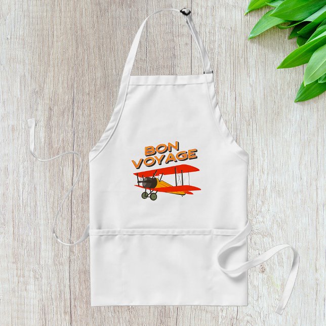Avental Bon Voyage Biplane Vintage Avião (Criador carregado)