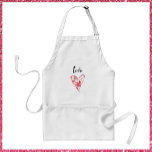 Avental Bonito Coração Floral de Amor Rosa<br><div class="desc">AMOR em letras de guião decoradas com um coração abstrato,  design floral.</div>