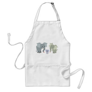 Avental bonito da família do elefante dos desenho