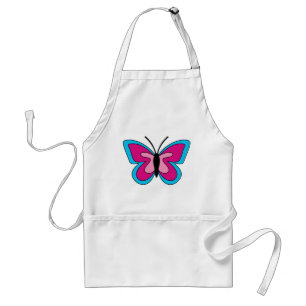 Avental Borboleta Azul Magenta Rosa