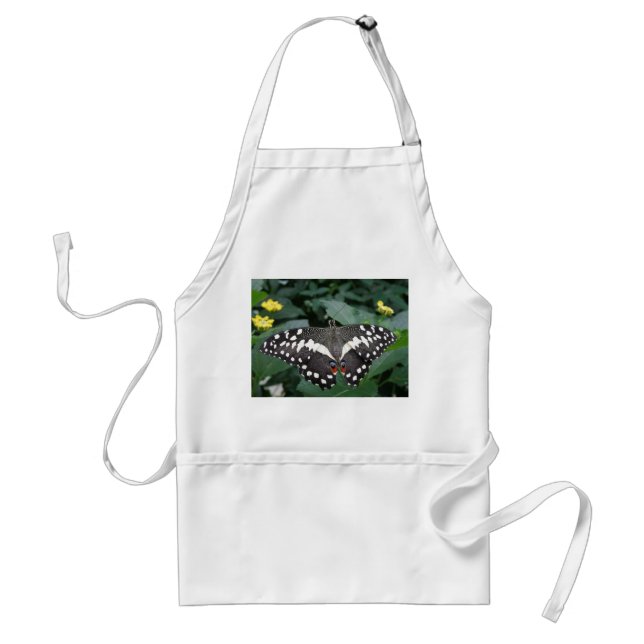 Avental Borboleta limão e flores Apron (Frente)