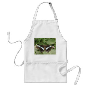 Avental Borboleta Tropical Negra e Branca Apron