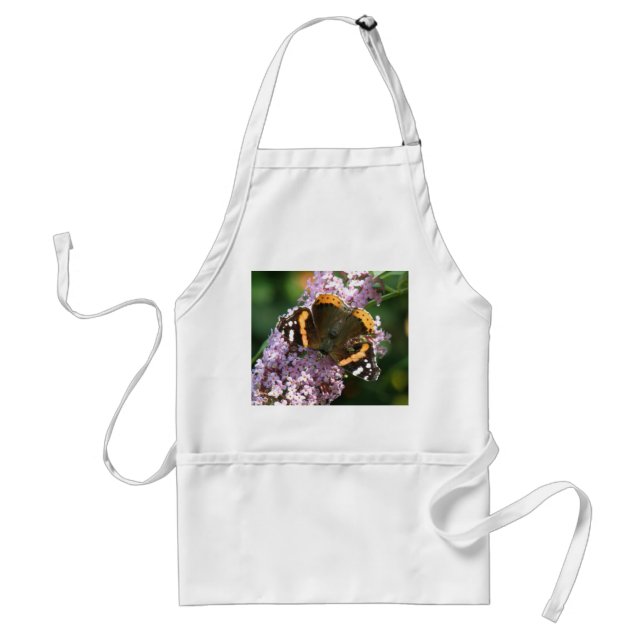 Avental Borboleta Vermelha e Buddleia Apron (Frente)