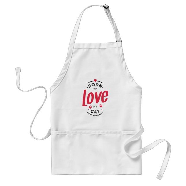 Avental born to love my cat (Frente)