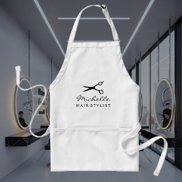Avental branco para estilista de salão de beleza o
