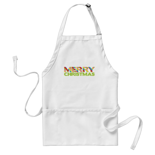 Avental Bright Christmas Stripes Personalizadas Apron (Frente)