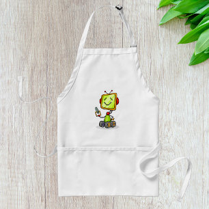 Avental Brincadeira de desenho em quadrinhos de robô AI Te