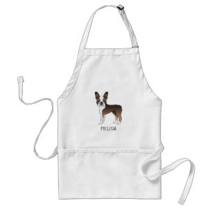 Avental Brindle Boston Terrier Cartoon Dog & Custom Name