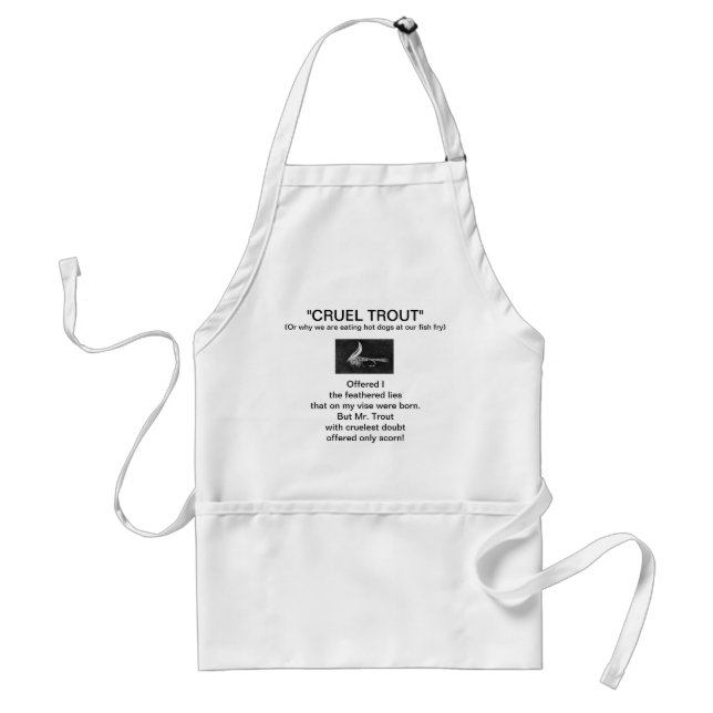 Avental "Buggy Fly Wet Fly-Cruel Trout" Apron (Frente)