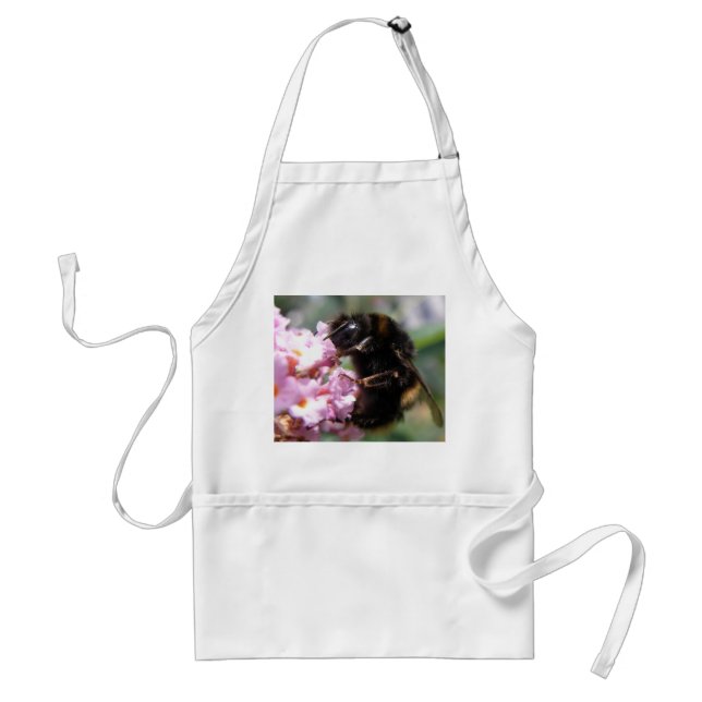 Avental Bumblebee Ocupado e Flores Rosa (Frente)