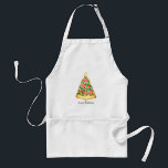 Avental Buon Natale Italiana Felry Christmas Pizza Slice<br><div class="desc">Ilustração de uma fatia de pizza em forma de árvore de Natal decorada com verduras,  azeitonas e fatias de tomate e cortada com uma estrela. O texto editável diz,  "Buon Natale."</div>