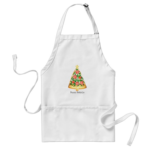 Avental Buon Natale Italiana Felry Christmas Pizza Slice (Frente)