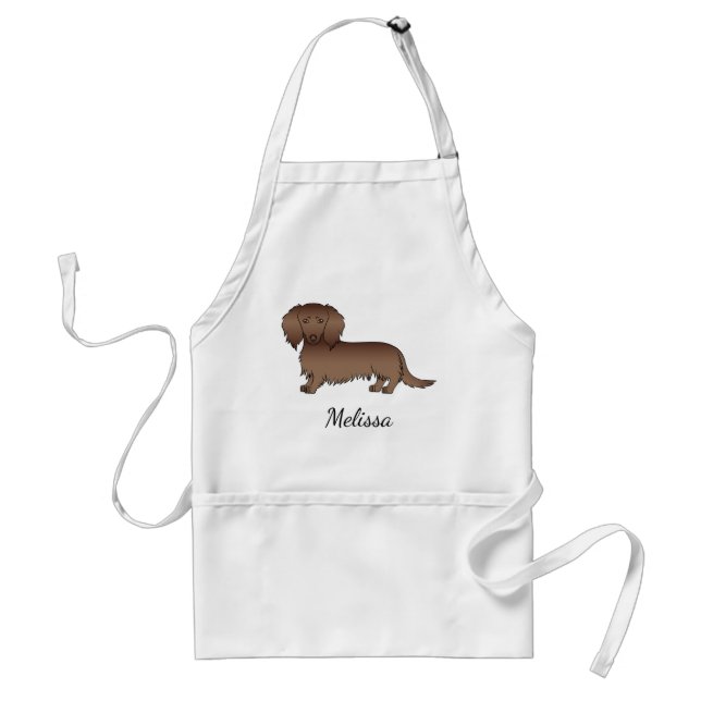 Avental Cachorro de desenho animado Dachshund de pelo long (Frente)