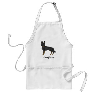 Avental Cachorro De German shepherd Bi-Black Com Nome Pers